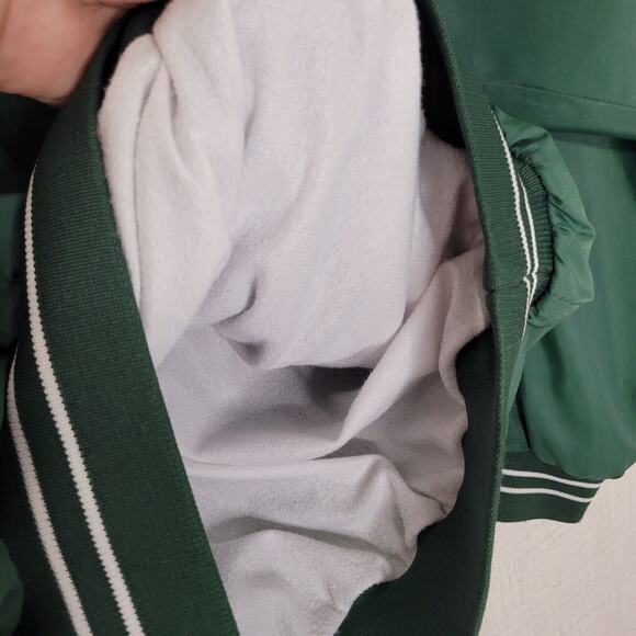 Vintage Bike Pullover Windbreaker Jacket Mens L Green George Washington Softball - Picture 3 of 9